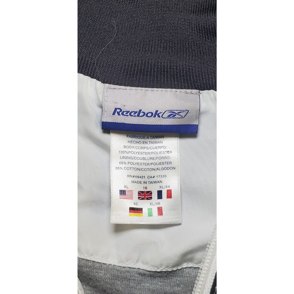 Reebok Classic 90's Men's Sz XL White & Black Zip UP Jacket Winter C10 - Picture 5 of 9